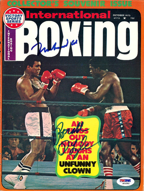 Muhammad Ali & Ron Lyle Autographed International Boxing Magazine Cover PSA/DNA #S01582