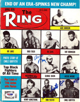 Muhammad Ali, Bob Foster, Emile Griffith & Archie Moore Autographed The Ring Magazine Cover PSA/DNA #S01605