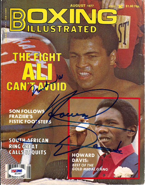 Muhammad Ali & Howard Davis Autographed Boxing Illustrated Magazine Cover PSA/DNA #S01607