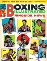 Boxing Greats Autographed Boxing Illustrated Magazine Cover With 7 Total Signatures Including Joe Frazier & Floyd Patterson PSA/DNA #S01608