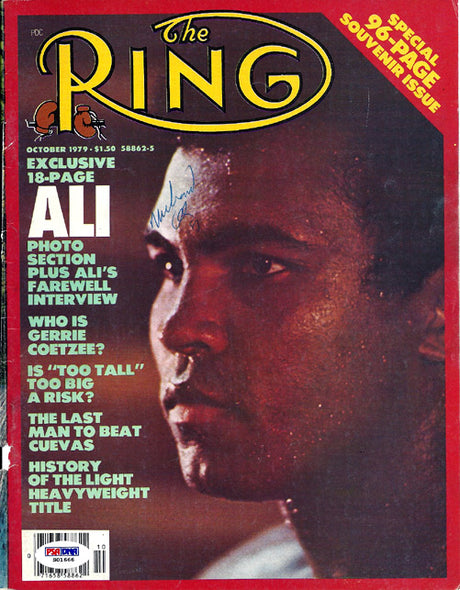 Muhammad Ali Autographed The Ring Magazine Cover PSA/DNA #S01666