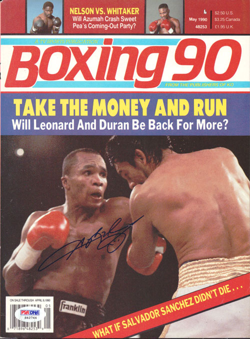 Sugar Ray Leonard Autographed Boxing '90 Magazine Cover PSA/DNA #S42744