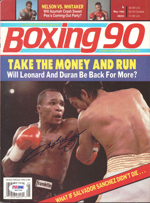 Sugar Ray Leonard Autographed Boxing '90 Magazine Cover PSA/DNA #S42744