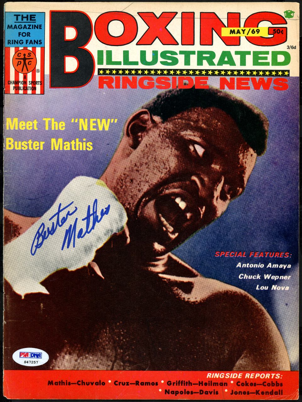 Buster Mathis Autographed Boxing Illustrated Magazine Cover PSA/DNA #S47257