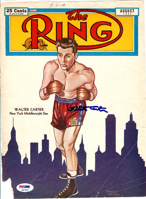 Walter Cartier Autographed The Ring Magazine Cover PSA/DNA #S47505