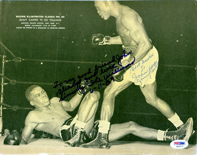 Ike Williams & Jimmy Carter Autographed Magazine Page Photo To John PSA/DNA #S48727