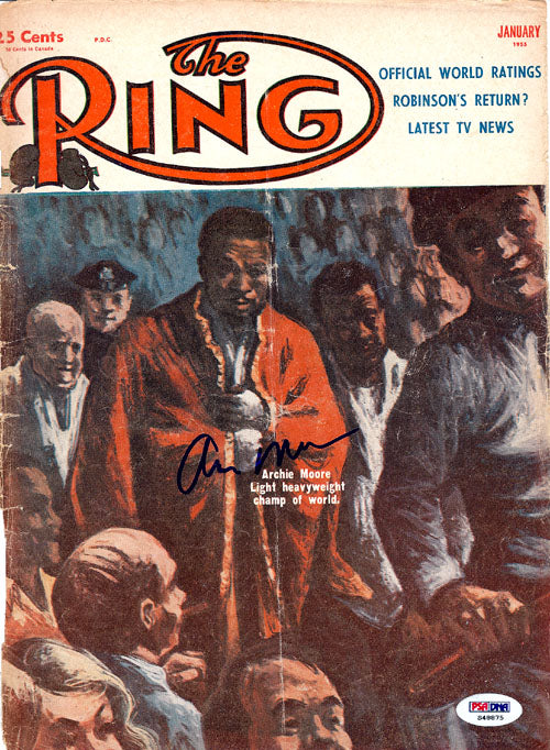 Archie Moore Autographed The Ring Magazine Cover PSA/DNA #S48875