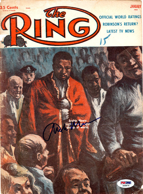 Archie Moore Autographed The Ring Magazine Cover PSA/DNA #S48876