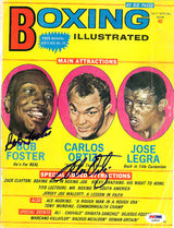 Bob Foster & Carlos Ortiz Autographed Boxing Illustrated Magazine Cover PSA/DNA #S48894
