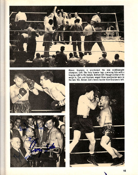 Tony Zale Autographed Boxing Magazine Signed 5 Times PSA/DNA #S50833