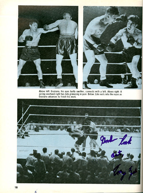 Tony Zale Autographed Boxing Magazine Signed 5 Times PSA/DNA #S50833