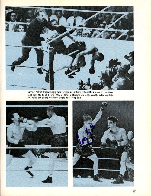 Tony Zale Autographed Boxing Magazine Signed 5 Times PSA/DNA #S50833