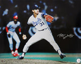 Bret Saberhagen Signed Kansas City Royals 1985 World Series Pitching Action 16x20 Photo