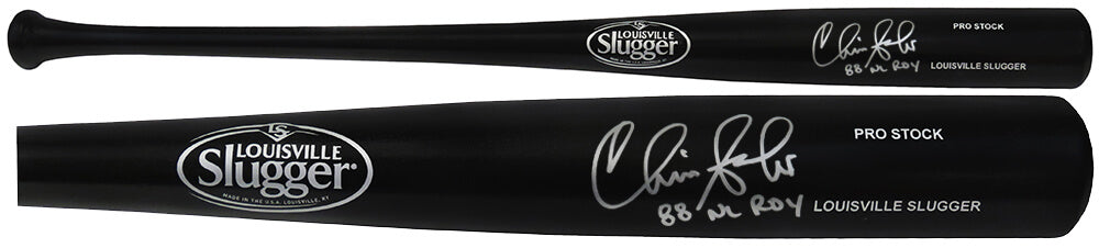Chris Sabo Signed Louisville Slugger Pro Stock Black Baseball Bat w/88 NL ROY