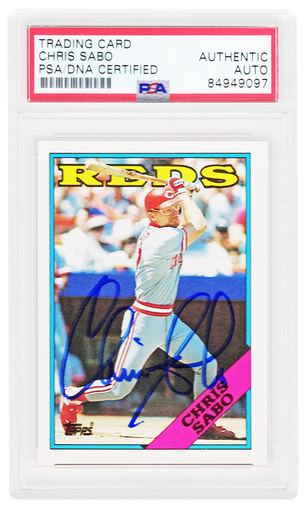 Chris Sabo Signed Cincinnati Reds 1988 Topps Traded Rookie Baseball Card #98T - (PSA Encapsulated)