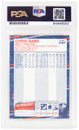 Chris Sabo Signed Cincinnati Reds 1988 Fleer Update Rookie Baseball Card #U-87 - (PSA Encapsulated)