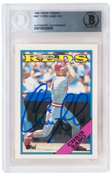 Chris Sabo Signed Cincinnati Reds 1988 Topps Traded Rookie Baseball Card #98T - (Beckett Encapsulated)