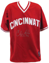 Chris Sabo Signed Cincinnati Reds T/B Majestic Red Replica Baseball Jersey w/88 NL ROY