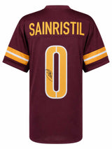 Mike Sainristil Signed Maroon Custom Football Jersey