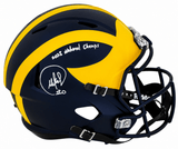 Mike Sainristil Signed Michigan Wolverines Riddell Full Size Speed Replica Helmet w/2023 National Champs