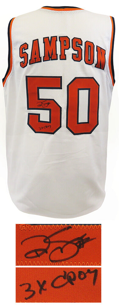 Ralph Sampson Signed White Custom Basketball Jersey w/3x C'POY