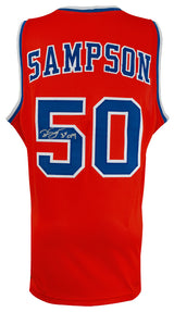 Ralph Sampson Signed Orange Throwback Custom College Basketball Jersey w/3x CPOY