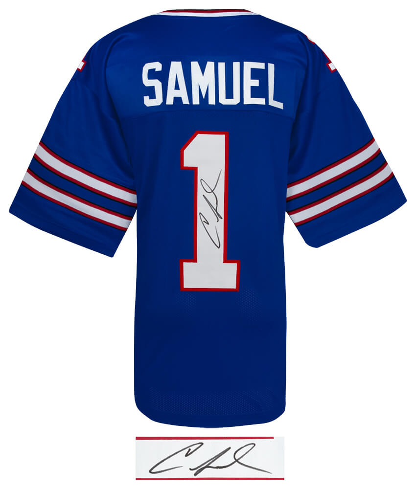 Curtis Samuel Signed Blue Custom Football Jersey