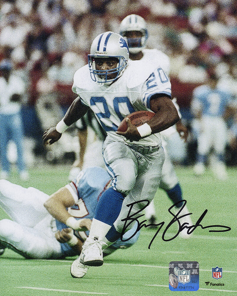 Barry Sanders Signed Detroit Lions vs Oilers Action 8x10 Photo