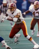 Ricky Sanders Signed Washington Football Team White Jersey Action 16x20 Photo
