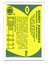 Barry Sanders Signed Detroit Lions 1989 Topps Football Rookie Trading Card #83T