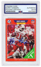 Barry Sanders Signed 1989 Pro Set (Ok State Image) Football Rookie Card #494 - (PSA Encapsulated)