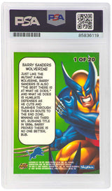 Barry Sanders Signed Detroit Lions 1997 Marvel Metal Universe Card #1 - (PSA Encapsulated - Auto Grade 9)