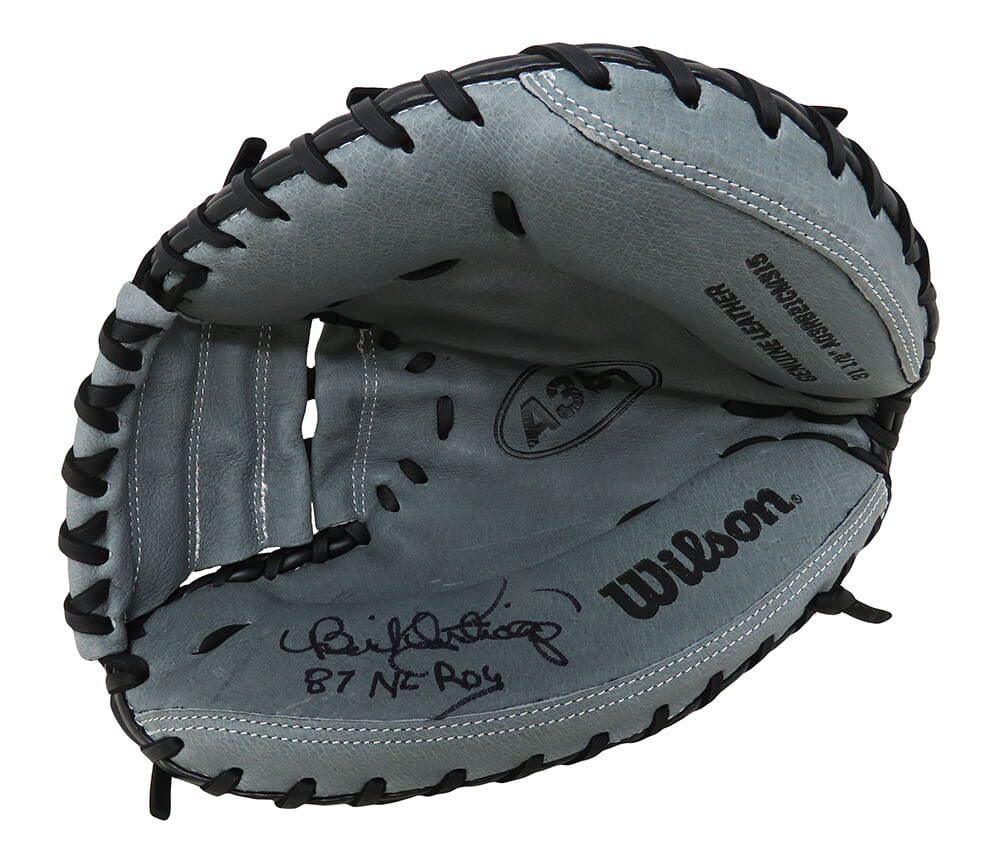 Benito Santiago Signed Wilson Silver & Black Catchers Glove w/87 NL ROY