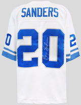 Barry Sanders Signed Detroit Lions White 1996 Throwback M&N NFL Legacy Football Jersey