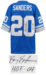 Barry Sanders Signed Detroit Lions Blue 1996 Throwback M&N NFL Legacy Football Jersey w/HOF'04