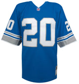 Barry Sanders Signed Detroit Lions Blue 1996 Throwback M&N NFL Legacy Football Jersey w/The Lion King