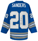 Barry Sanders Signed Detroit Lions Blue Maxxed Out Fashion M&N Hockey Jersey
