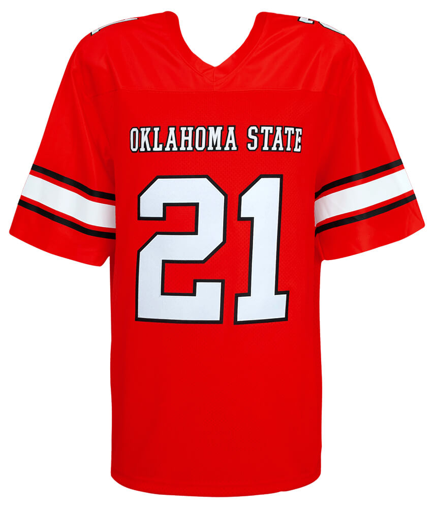 Barry Sanders Signed Oklahoma State Throwback Orange The Retro Brand Football Jersey w/Heisman'88