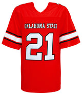 Barry Sanders Signed Oklahoma State Throwback Orange The Retro Brand Football Jersey w/Heisman'88