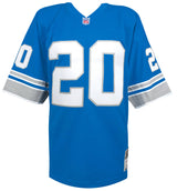 Barry Sanders Signed Detroit Lions Blue 1996 Throwback M&N NFL Legacy Football Jersey w/7-Inscriptions