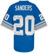 Barry Sanders Signed Detroit Lions Blue 1996 M&N NFL Legacy Football Jersey w/HOF 04, The Lion King