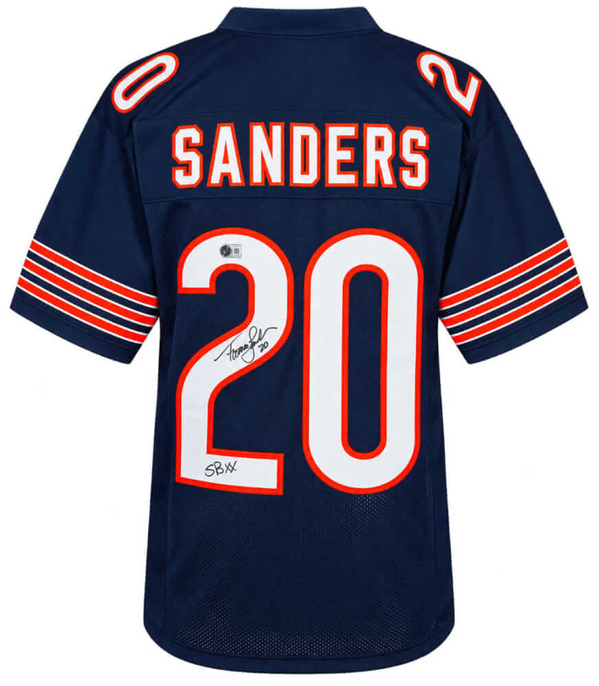 Thomas Sanders Signed Navy Custom Football Jersey w/SB XX - (Beckett)