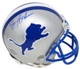 Barry Sanders Signed Lions Riddell Throwback Mini Helmet