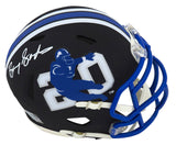 Barry Sanders Signed Detroit Lions Barry Sanders Logo Black Riddell Speed Mini Helmet