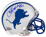 Charlie Sanders Signed Detroit Lions Throwback Riddell (VSR4) Mini Helmet w/HOF'07 - (In Blue)