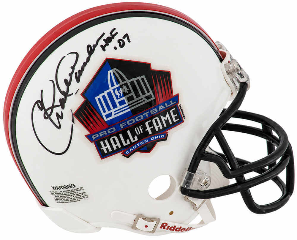 Charlie Sanders Signed Hall of Fame Logo Riddell (VSR4) Mini Helmet w/HOF'07