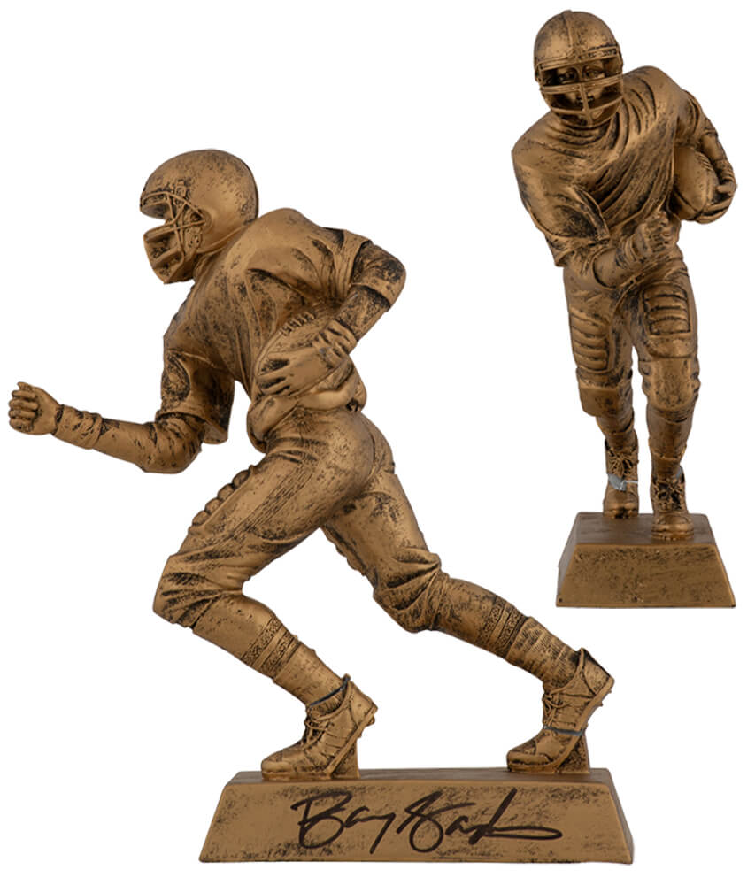 Barry Sanders Signed Gold Football Running Back 10-Inch Statue