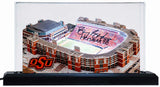 Barry Sanders Signed Oklahoma State Cowboys Boone Pickens Stadium 9-Inch Layered Wood Replica Stadium w/Heisman'88 - (With Display Case)