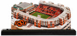Barry Sanders Signed Oklahoma State Cowboys Boone Pickens Stadium 9-Inch Layered Wood Replica Stadium w/Heisman'88 - (With Display Case)