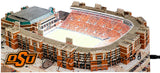 Barry Sanders Signed Oklahoma State Boone Pickens Stadium 13-Inch Layered Wood Replica Stadium w/Heisman'88